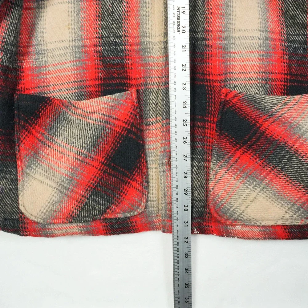 Urban Equipment Country‎ Plaid Wool Blend Lined Oversized Jacket Men Size Small
